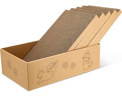 Behave Krabplank voor Katten - Set van 5 stuks - Krabkarton - Krabmat - Duurzaam - Krabmeubel - 42,5 x 26,5 x 13 cm