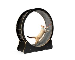 BlueTime - Loopwiel Kat - Katten Loopwiel - Nu inclusief kattenrugzak! - Looprad Kat - Kattenspeelgoed - Katten Speelgoed - Krabpaal - Katten Wiel - Katten - XL Variant - Zwart