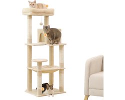 Blyx® - Krabpaal - Krabpaal kat - Krabton - Krabplank - Kattentorens - Kattenspeeltjes - Kattenbak - 55x143x43cm - Beige XL