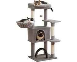 Blyx® - Krabpaal - Krabpaal kat - Krabton - Krabplank - Kattentorens - Kattenspeeltjes - Kattenbak - 55x143x43cm - Lichtgrijs
