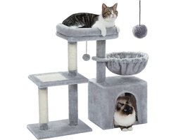 Boleen - Katten Toren - Kattenkrabpaal - Kattenspeeltjes - Kattenmand - Kattenboom - Grijs