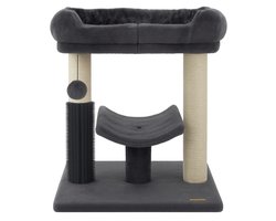 BOTC Krabpaal - Kattenspeeltuig - Krabton - Kattenhuis - Krabpaal voor Katten - 50x40x40cm - Kattenpaal - Katten - Zwart/Grijs