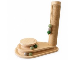 By Cee Cee Krabpaal - Krabpaal voor Katten - Katten Krabpaal - Houten Kattenspeelgoed - Ideaal Voor Meerdere Katten - 38x24.5x47.5cm - Noa