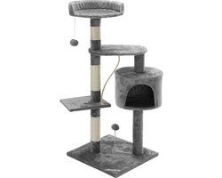 Cadoca Krabpaal - 112 x 67 x 55cm Sisal Grot Touw Platform - Grijs