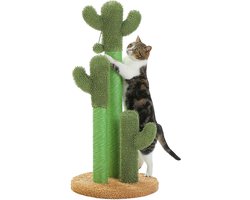 Casa Living Katten Krabpaal Cactus - 3 Sisal Krabstammen - Interactief Speelgoed - Uniek Cactus Design - Groen - 83CM Hoog