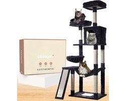 Casayali® Paradijs Krabpaal - Krabpaal voor Katten 160 cm Hoog - Donkergrijs