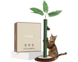 Casayali® Plant Krabpaal voor Katten - 89 cm Hoog - Groen, Bruin en Crème