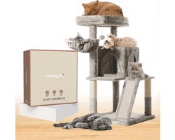 Casayali® Speelhuis Krabpaal - Krabpaal voor Katten 96 cm Hoog - Lichtgrijs