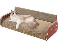 Cat Scratching Board, 62 cm Wide, Scratching Mat in Sofa Design, Made of High Density, Strong Corrugated Paper Suitable for Cat Bed and Sofa Placement