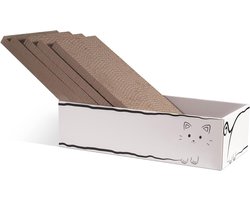 Cat Scratching Post - 5pcs Durable Cardboard Lounge Bed Refill for Indoor Cats (33 x 24 x 11 inches)