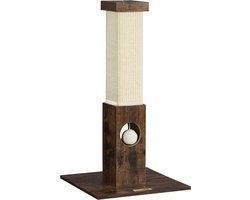 Cat Scratching Post, Scratching Post Made of Natural Sisal Rope, 73 cm High, with Plush Toy Ball, Scratch Protection for Furniture, Vintage Brown