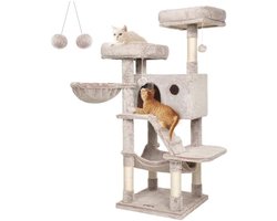 Cat Scratching Post with Soft Cover for Large Cats - Ombre Brown White