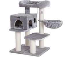 Cat Tower - Verstelbare Krabpaal - Kattenhuis - Krabpaal - Grijs - 70 x 60 x 112 cm