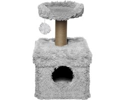 Cat Tree Lisboa Lichtgrijs-39x39x72cm - Kat - Animal Boulevard - Ab59033 - Lichtgrijs