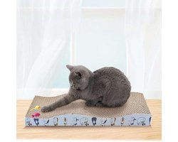 CE Universeel Dubbelzijdig Krabplank - 42,5x19x7,5 cm - Incl. Kattenspeelgoed - Milieuvriendelijk