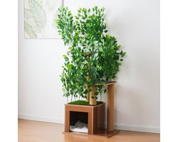 Krabpaal: CHICFURN Krabpaal - Klimmen en krabben - 3 platforms - Boomvorm - Groen