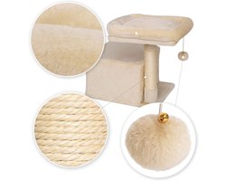 Compact en Comfortabel Krabpaal met Zachte Ligplaats en Speelbal voor Katten