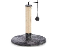 Compacte Grijze Krabpaal voor Katten met Speelbal