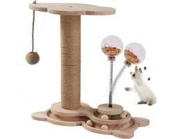 Compacte Krabpaal met Sisal en Voederspel voor Kat en Kitten