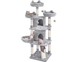 Core® Krabpaal Voor Zware Katten – Grote & Stevige Krabpaal - Krabpaal Voor Grote Katten -Lichtgrijs- ‎55x 55x 177 cm; 18 kg
