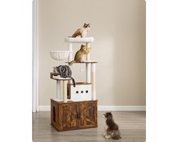 Core® Krabpaal Voor Zware Katten – Grote & Stevige Krabpaal - Krabpaal Voor Grote Katten - Grijs gevlekt- 80 x 49 x 170 cm; 30 kg