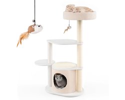 Krabpaal: COSTWAY 105 cm Krabpaal voor Katten met Sisal Krabpalen