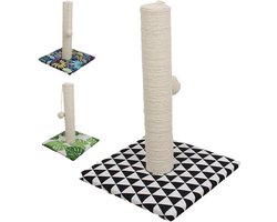 Croci Optical Basic Krabpaal Groot en Klein - Krabmat met Boom en Touw - Kattenkrabber van Karton - Accessoires en Speelgoed voor Huisdieren Krabpaal