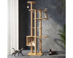 Krabpaal: Dailygoods - Robuuste Kattenkrabpaal 183 cm met Jute Krabzuil en 4 Capsules