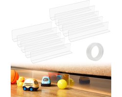 DBREAKS 10-pack speelgoedblokkers voor meubels, speelgoedblokker voor banken 40x8x4CM, krasbestendige bankkat, transparante speelgoedblokkers voor meubels met plakband, speelgoedblokker onder banken