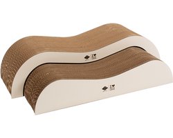 Krabpaal: D&D Home - Archie - Krablounge Karton - Alternatief krabpaal - Kratsbak - 75x18,5x25cm Beige