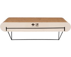 Krabplank: D&D Home I LOVE Happy Cats David Wandplank L - Kattenwand Krabplank - Golfkarton op Metalen Houder - 60x29x24cm - Beige