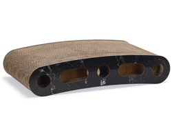 designed by Lotte - kattenkrab-toy zwart - 46 x 25 x 9 cm - met balletjes gaten, en catnip