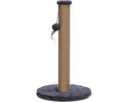 Krabpaal: Designed by Lotte Krabpaal Ribbed - Incl speeltje - Ribbed stof/jute - Antraciet - 41x41x70 cm