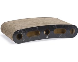 Krabplank: Designed by Lotte Suvi Krabkarton - Krabplank - Incl balletjes - Incl kattenkruid - Zwart - 46x25x9 cm
