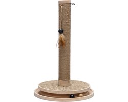 Designed by Lotte Zavi - Krabpaal - Hout - Bruin - 39,5-39,5-62 cm