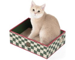 Draagbare 3-Laags Kattenkrabbox met Krabpad - Feestelijk Kattenspeelgoed