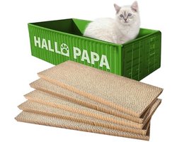 Dubbelfunctie Krabplank voor Katten – Set van 5 Hoogwaardig Karton voor Nagelverzorging en Spelplezier