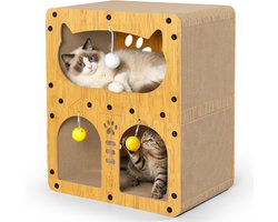 Dubbellaags Kattenschrabblok Grote Krabplank Slaapplaats voor Katten