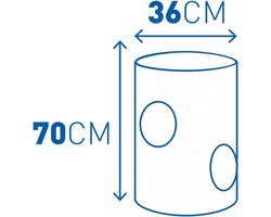 Duvo+ Krabpaal Tower - Krabpaal - 36cm x 35cm x 70cm - Grijs