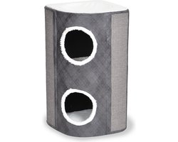 Duvoplus - Krabpaal - Kat - Krabton Berta M - 42x42x76cm Grijs/wit - 1st