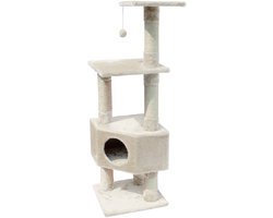 Krabpaal: EBI - Classic - Loona - Krabpaal - Sisal & Pluche - 40x40x135cm Beige