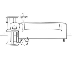 Ebi Krabpaal Classic Tree Palazzo cream - Beige - 30 x 30 x 90cm