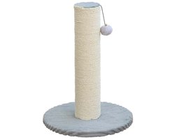 Krabpaal: Ebi Krabpaal Marbella - Compacte Krabpaal met Sisal en Corduroy Ligplateau - voor Kleine Ruimtes - 40x40x53cm - Lichtgrijs