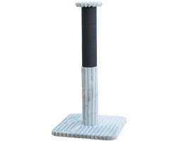 Krabpaal: Ebi Krabzuil Vicenza - Extra Hoge Krabpaal met Brede Paal Ø12cm - Pluche & Papieren Touw - 48x48x94cm - Grijs