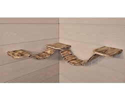 Eckpark Catwalk Wandpark complete set ook geschikt voor grote katten (200 cm + 200 cm, natuur)