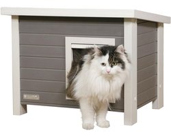 Eco-vriendelijk Kattenhuis met Opklapbaar Dak - 57 x 45 x 43 cm - Weerbestendig en Duurzaam