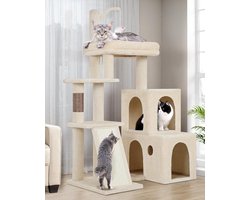 Famanu - Draaibaar krabplatform, compacte kattenpaal met speelse elementen