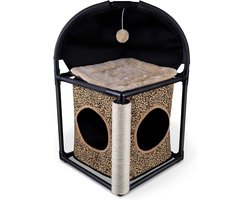 Famanu - Krabmeubel met luipaardprint, wasbare hoes en stevige basis