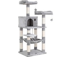 Krabpaal: FEANDRA Kattenboom - H 143cm - 5 ligplaatsen -  Krabpaal - Klimboom - Kattentoren -