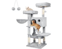 Feandrea Grote krabpaal met zachte hoes voor grote katten Ombre Grijs Wit PCT162W01